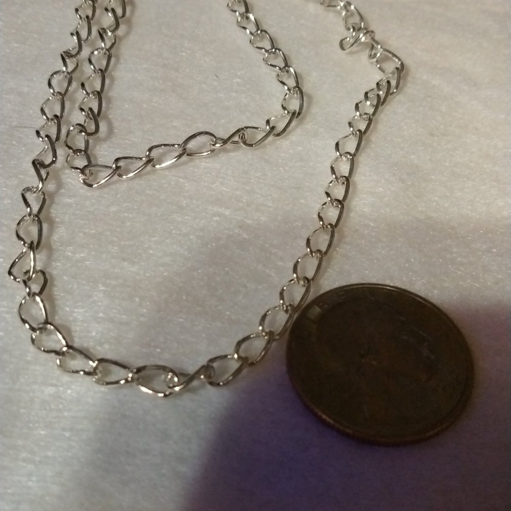 Silver plated chain necklace 18" NWT (sku 429) - Picture 3 of 4